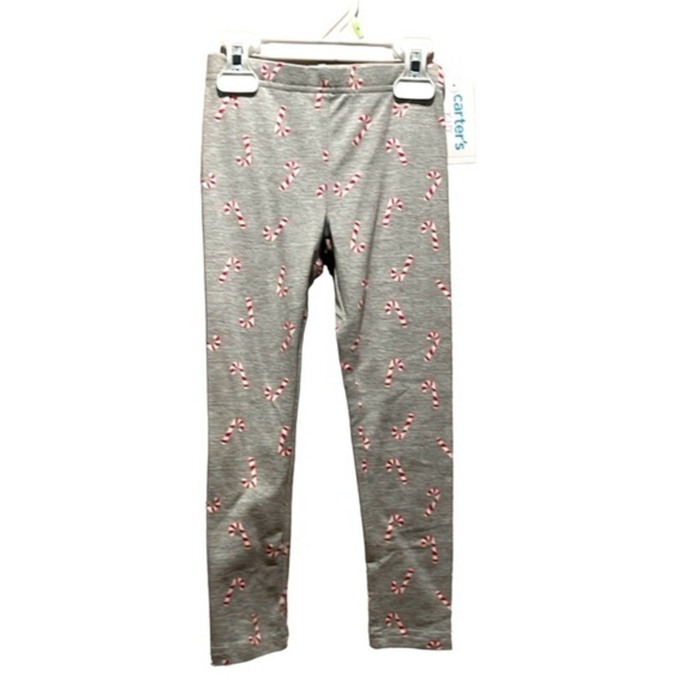 New Carter’s Kid Girls Candy Cane Christmas Leggings Size 4 NWT